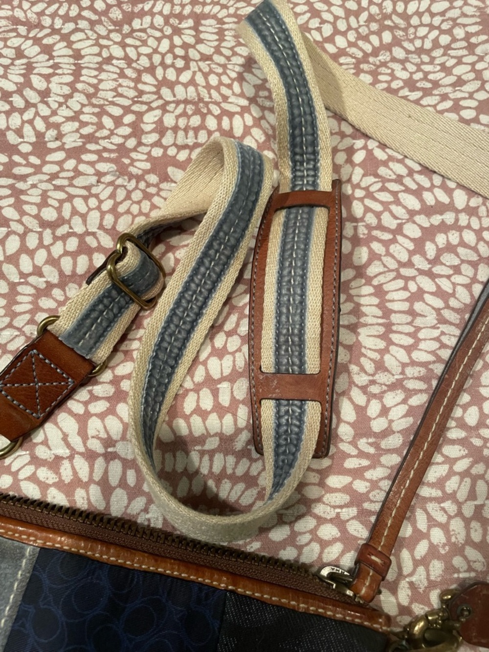 Coach Patchwork Crossbody Bag in Blue, Silver & Tan - Picture 4 of 6